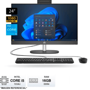 COMPUTADOR AIO HP I5, 512 GB, RAM 16 GB, PANTALLA 23.8 SIN PROGRAMAS Mod: B88BKAT-AB